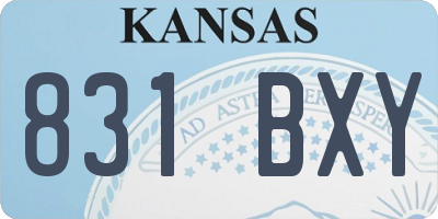 KS license plate 831BXY