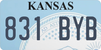 KS license plate 831BYB
