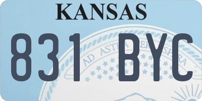 KS license plate 831BYC