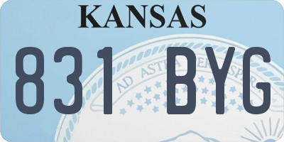 KS license plate 831BYG