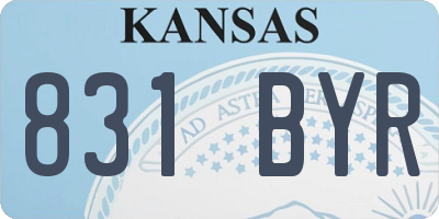 KS license plate 831BYR