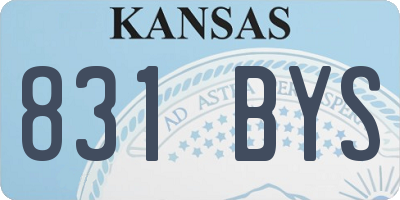 KS license plate 831BYS