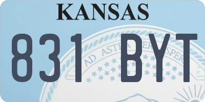 KS license plate 831BYT