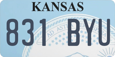 KS license plate 831BYU