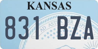 KS license plate 831BZA