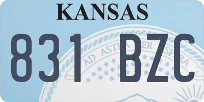 KS license plate 831BZC