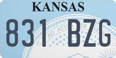 KS license plate 831BZG