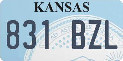 KS license plate 831BZL