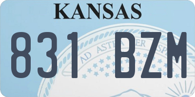 KS license plate 831BZM