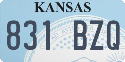KS license plate 831BZQ