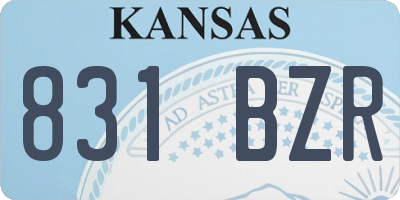 KS license plate 831BZR