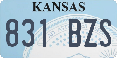 KS license plate 831BZS
