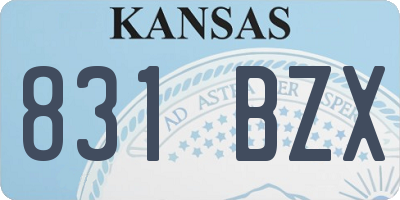 KS license plate 831BZX