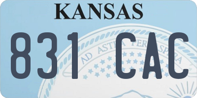 KS license plate 831CAC