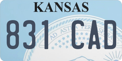 KS license plate 831CAD