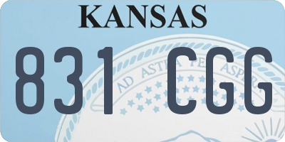 KS license plate 831CGG