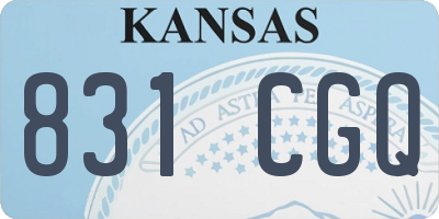 KS license plate 831CGQ