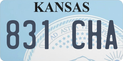 KS license plate 831CHA