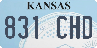KS license plate 831CHD