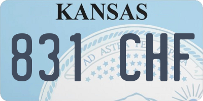 KS license plate 831CHF