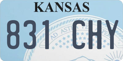 KS license plate 831CHY
