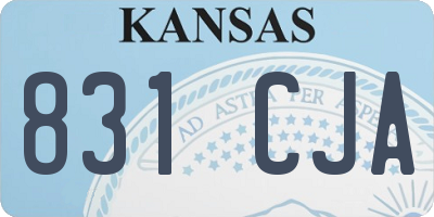 KS license plate 831CJA