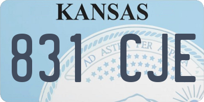 KS license plate 831CJE