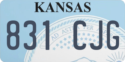 KS license plate 831CJG