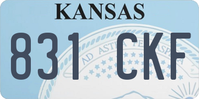 KS license plate 831CKF