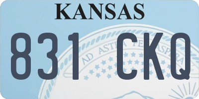 KS license plate 831CKQ