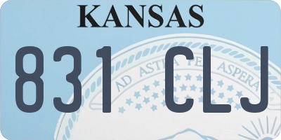 KS license plate 831CLJ