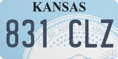 KS license plate 831CLZ