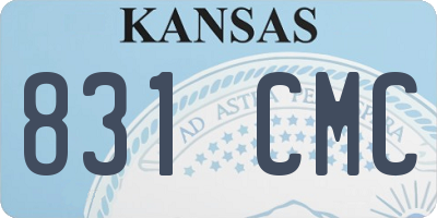 KS license plate 831CMC