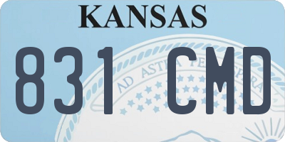 KS license plate 831CMD