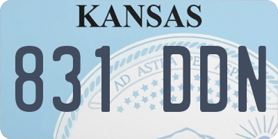 KS license plate 831DDN