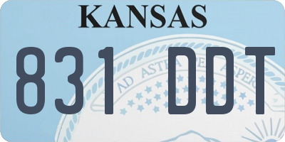 KS license plate 831DDT