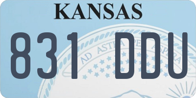 KS license plate 831DDU