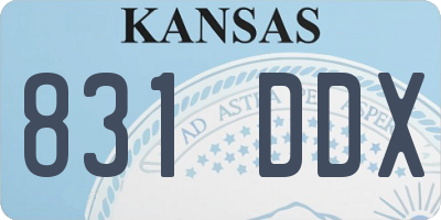 KS license plate 831DDX