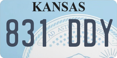 KS license plate 831DDY