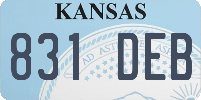 KS license plate 831DEB