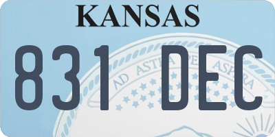 KS license plate 831DEC