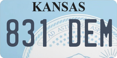 KS license plate 831DEM