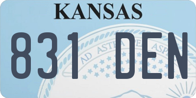 KS license plate 831DEN