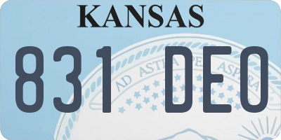 KS license plate 831DEO