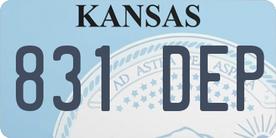 KS license plate 831DEP