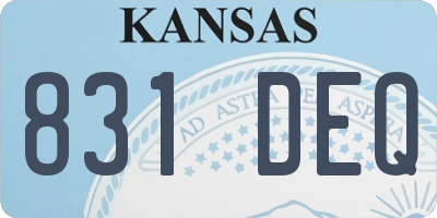 KS license plate 831DEQ