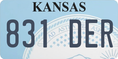 KS license plate 831DER