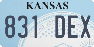 KS license plate 831DEX