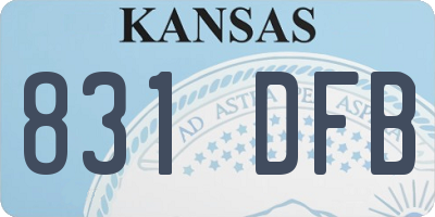 KS license plate 831DFB
