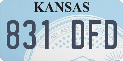 KS license plate 831DFD
